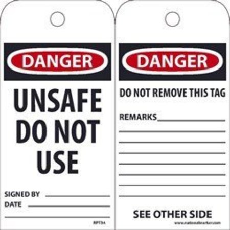 NMC TAGS, DANGER UNSAFE DO NOT USE RPT34CG